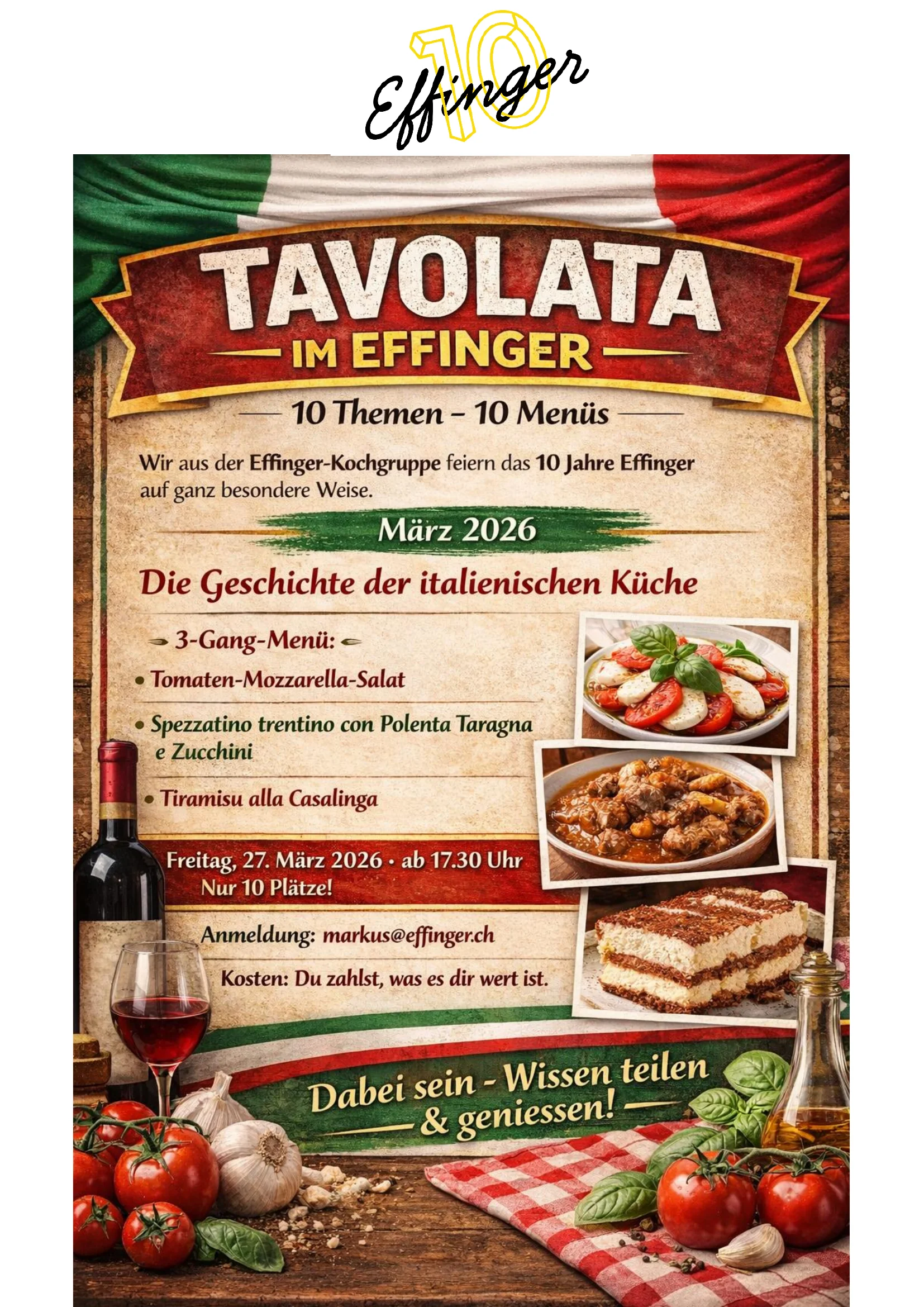 Tavolata im Effinger – Flyer März 2026
